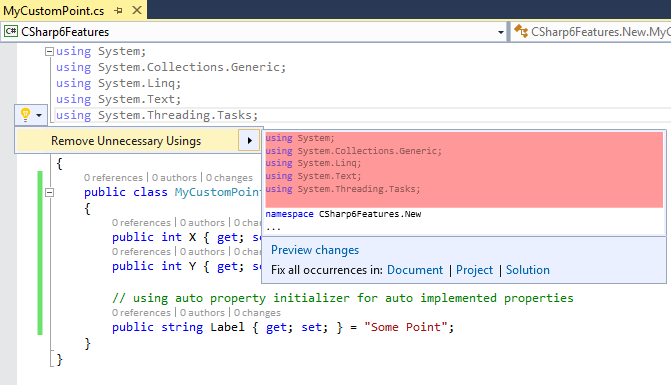VS 2015 – C# 6 and new IDE Features Image
